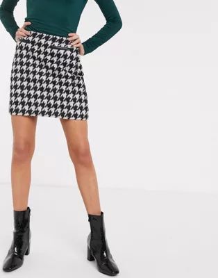 Oasis - Mini-jupe motif pied-de-poule - Monochrome | ASOS (Global)