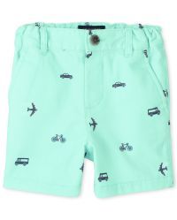 Baby And Toddler Boys Transportation Print Woven Chino Shorts | The Children's Place