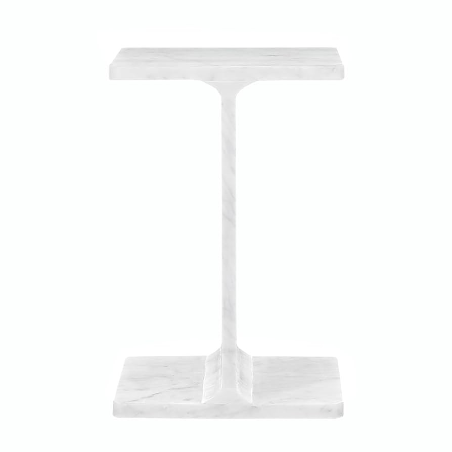 Jofran Enzo Luxury Genuine Solid Marble Icon End Table,White | Amazon (US)