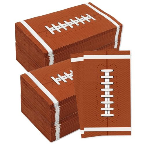 Football Napkins, 100Pcs Football Paper Napkins Disposable, Football's Cocktail Guest Hand Towels for Birthday Dinner Bathroom Footballs Sports Game Party Table Decorations Supplies, 4..3 x 7.8 Inches | Amazon (US)