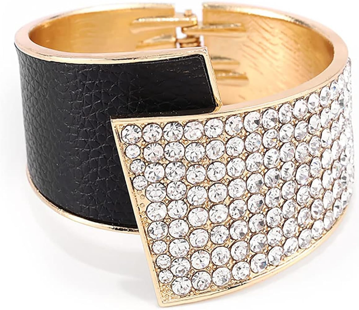 ELABEST Stylish Rhinestone Bracelet Cuff Bracelets Stretch Bracelets Sparkly Hand Chain Wedding P... | Amazon (US)