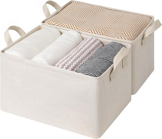 StorageWorks Storage Bins, Shelves Baskets for Organizing, Collapsible Fabric Storage Bins with M... | Amazon (US)