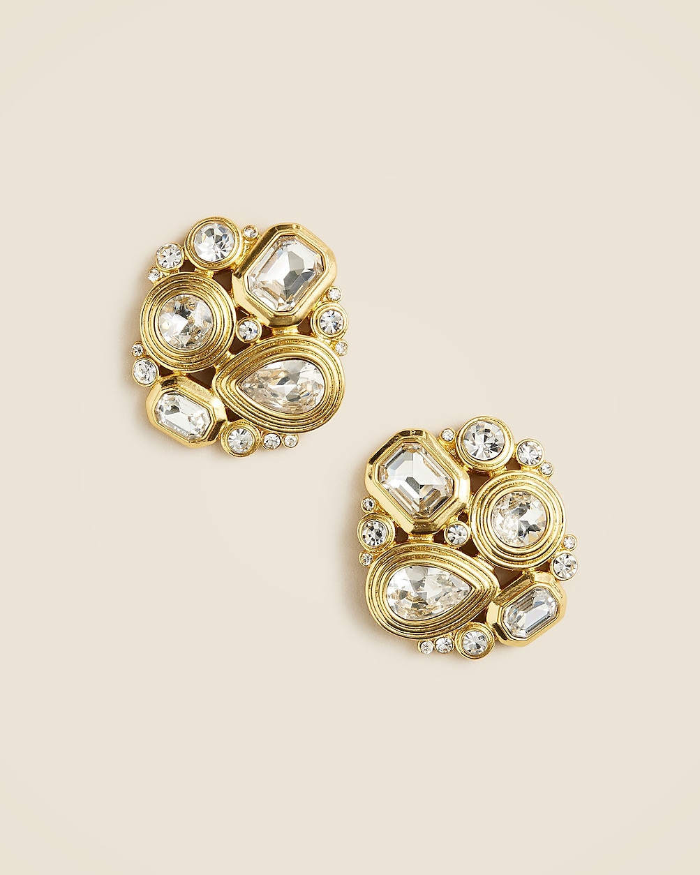 Geometric crystal stud earrings | J. Crew US