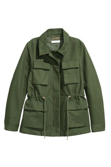 H & M - Cotton Cargo Jacket - Green | H&M (US + CA)