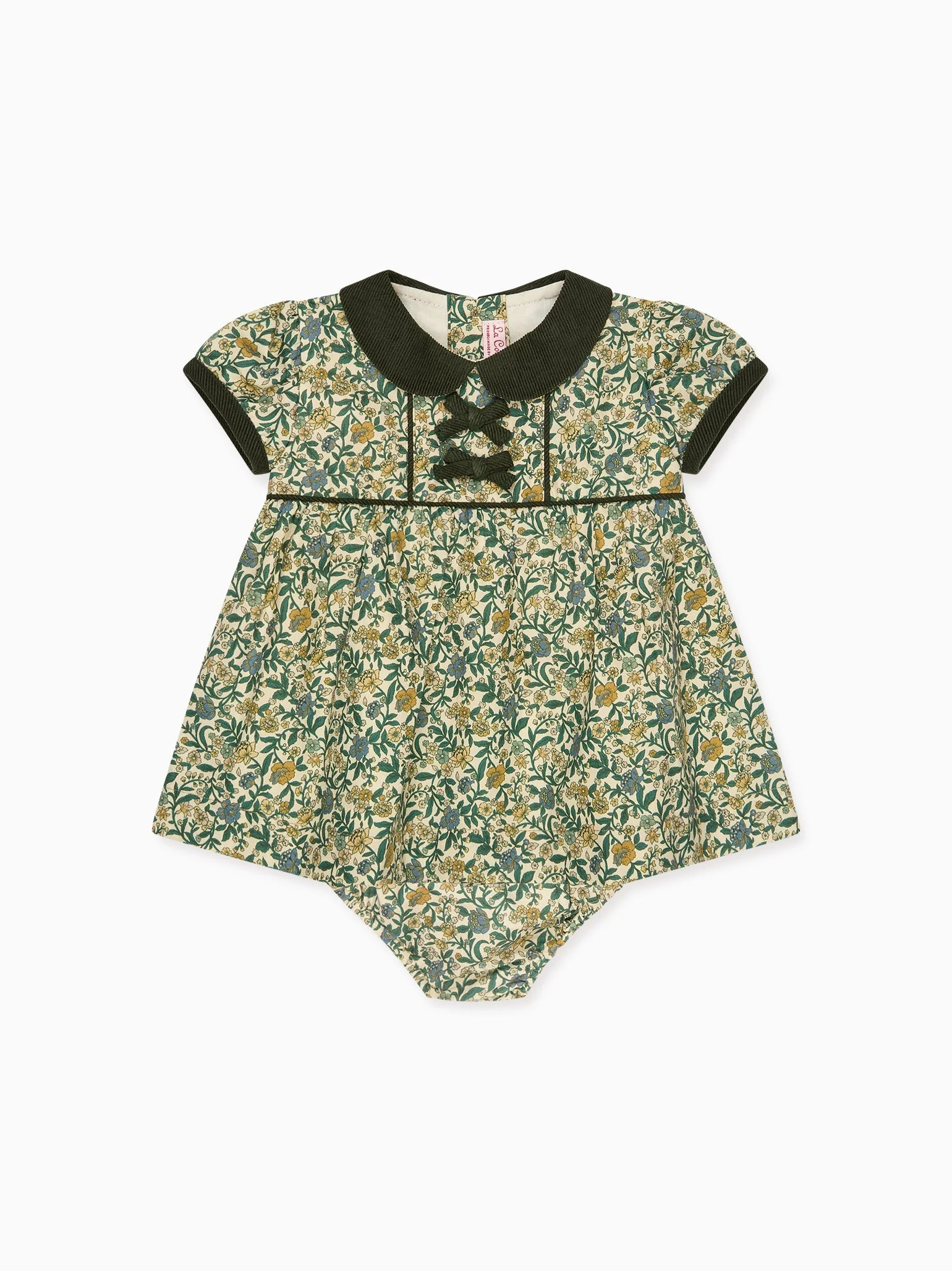 Bottle Green Floral Portia Baby Girl Set | La Coqueta (US)