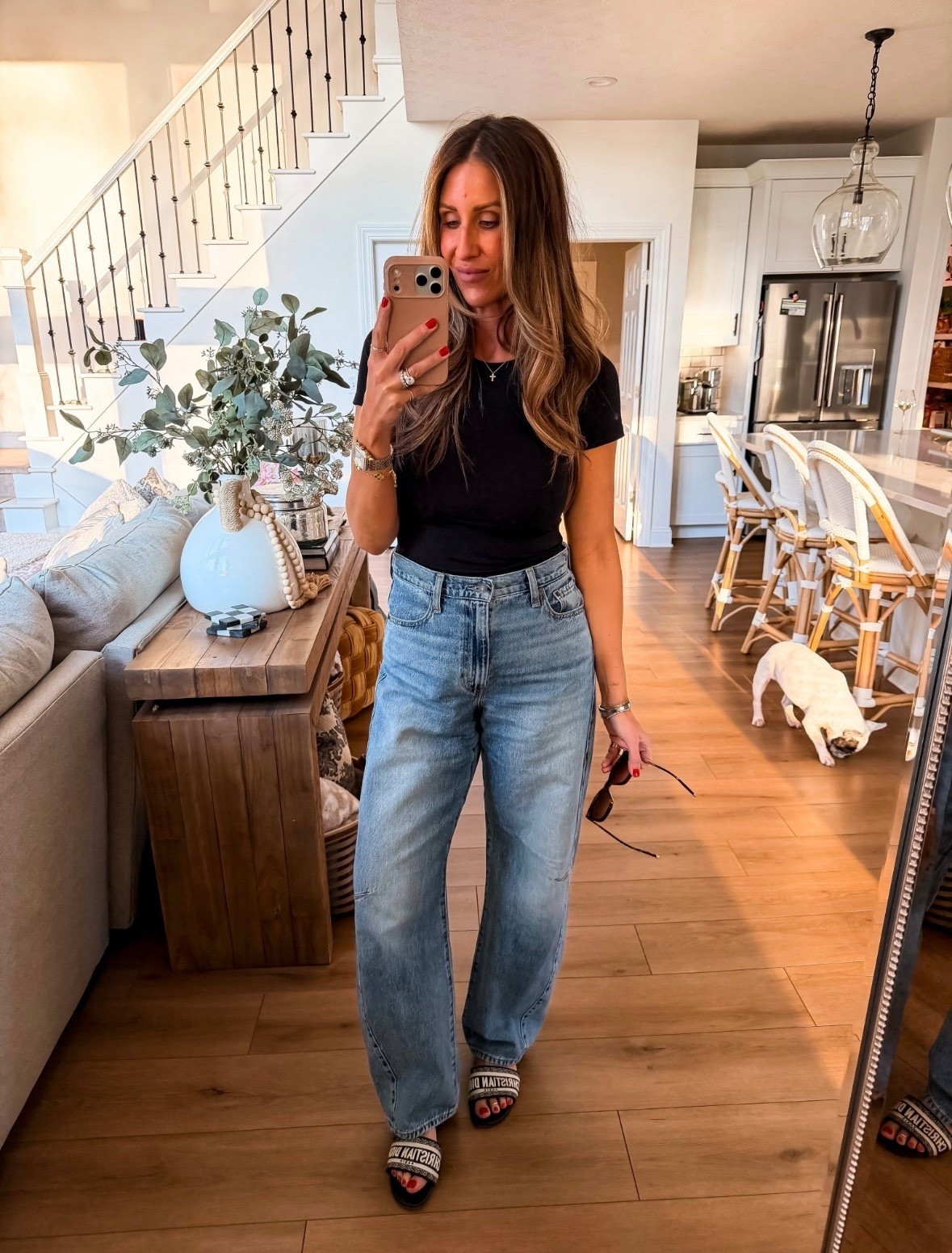 TRENDING! These @levi jeans paired with a fitted black tee is that go to everyday outfit that always looks clean, effortless, and put together. Easy to dress up with heels or keep casual with sandals for a classic, on repeat look.

Jeans size 29x33

black tee outfit, straight leg jeans outfit, casual everyday style, elevated basics outfit, simple chic outfit, classic denim look, minimal style outfit, casual spring outfit, themominstyle

#LTKootd #LTKOver40 #LTKSeasonal