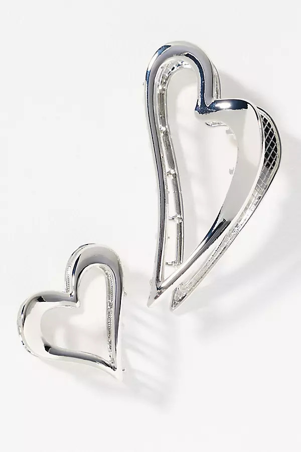 Metal Heart Hair Claw Clips, Set of 2 | Anthropologie (US)