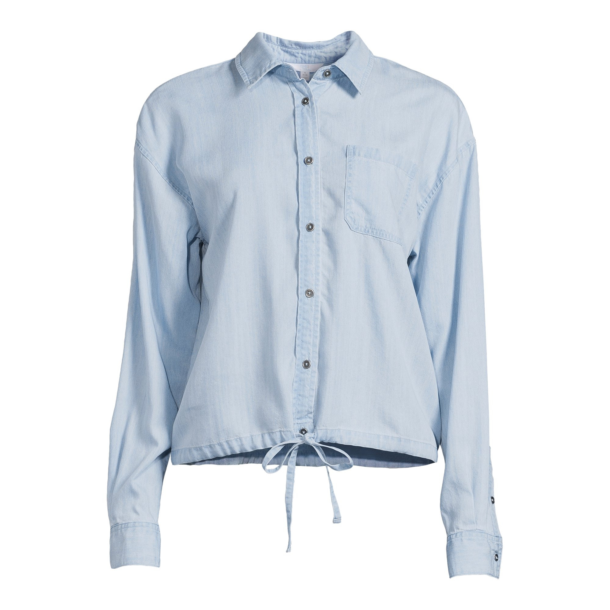 Time and Tru Women's Woven Utility Top with Drawstring Waist, Sizes XS-XXXL | Walmart (US)