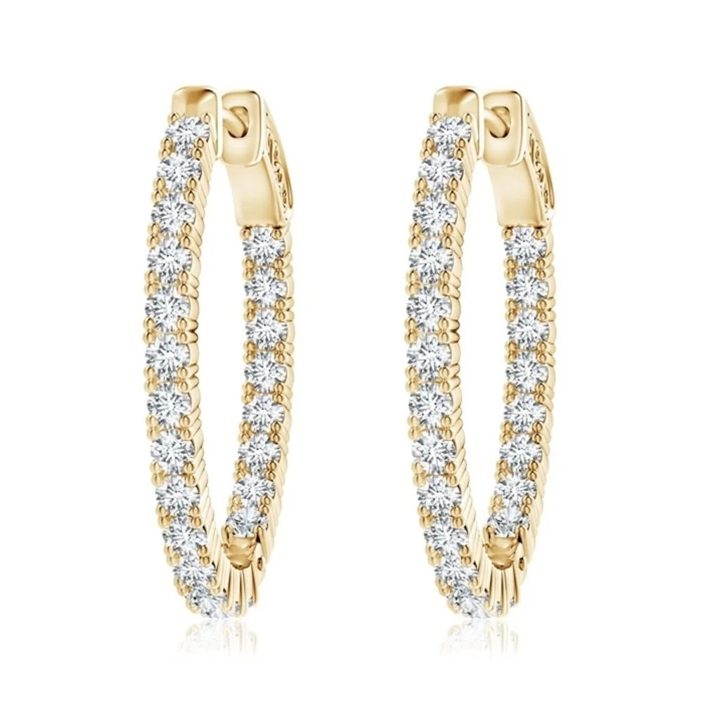 Yafe 18k Yellow Gold Plated Silver Hoop Earrings Women's CZ Crystal Earrings Jewelry Gift for Her | Walmart (US)