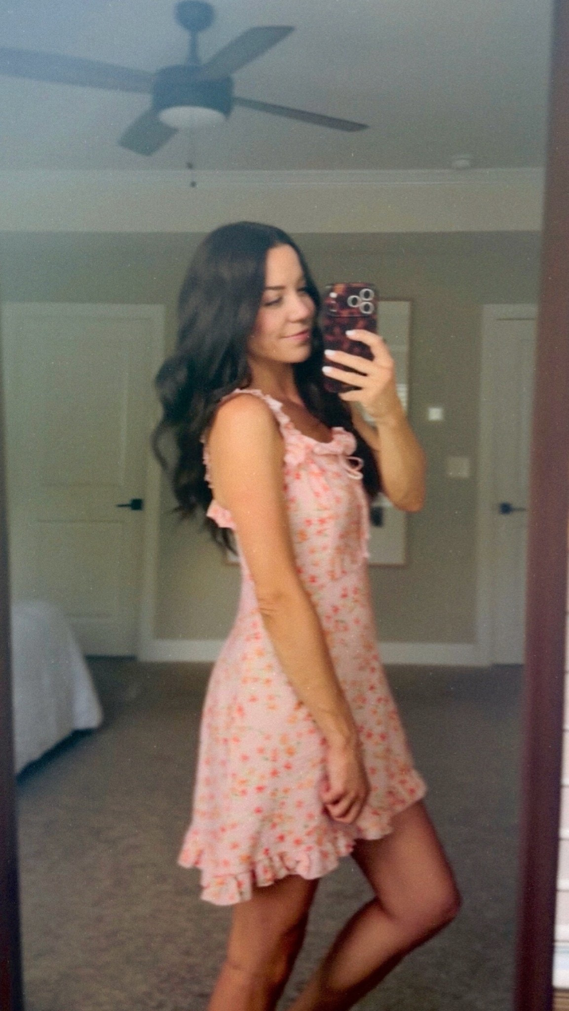 This light pink floral dress was so pretty I had to get it! Love the ruffle hem and straps.

#LTKdayinmylife #LTKmomlife #LTKootd