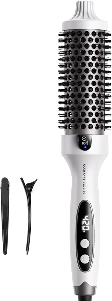 Curling Iron and Brush in One: The elongated heated bristles of this thermal brush effortlessly g... | Amazon (US)