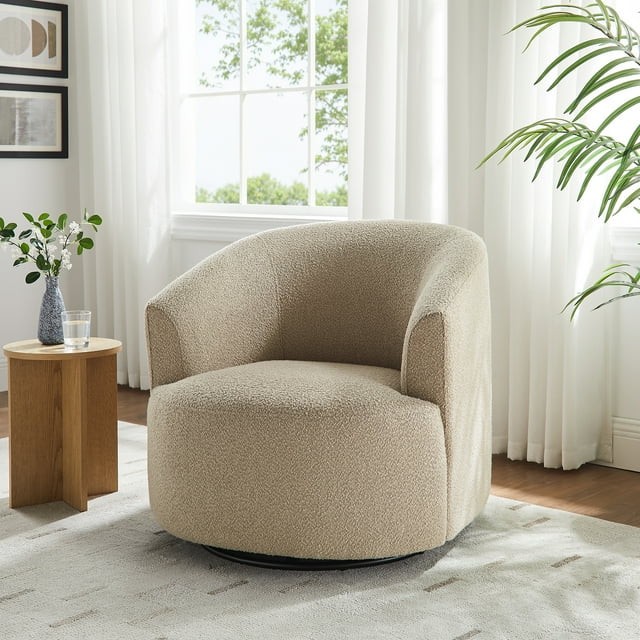 Mainstays Boucle Swivel Chair, Taupe | Walmart (US)
