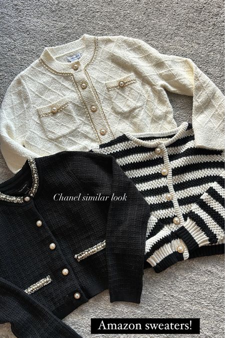 Chanel like sweater cardigans, amazing finds, Amazon fashion, quiet luxury sweaters, fall sweaters, fall outfits, I ordered size small 

#LTKfindsunder50 #LTKstyletip