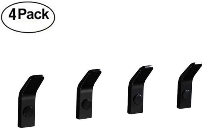 Z metnal Bathroom Single Towel Robe Hook, Space Aluminum Wall Mounted Hanger, 4 PCS Towel Rack Ho... | Amazon (US)