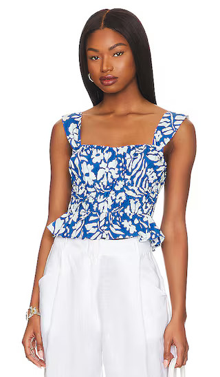 Tamerici Top in Sidra Floral Print Blue | Revolve Clothing (Global)