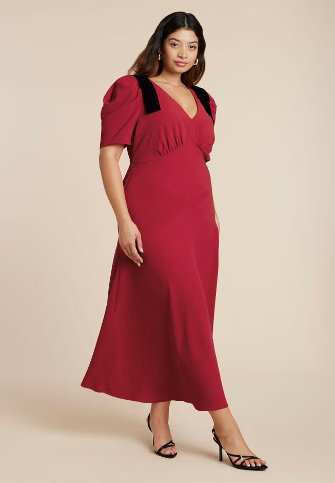 Flowy Bow Detail Maxi Dress | Eloquii