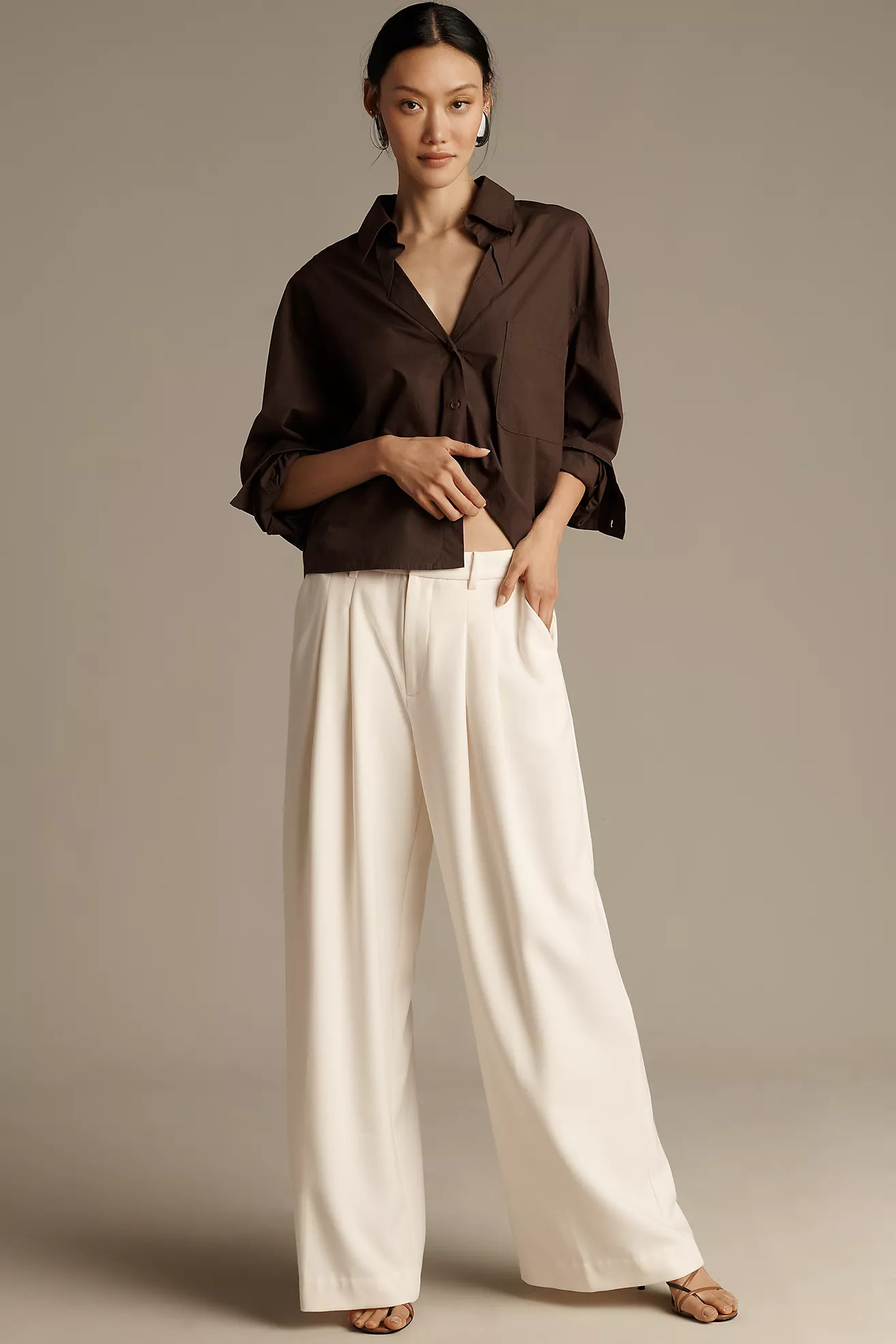 The Avery Wide-Leg Pleated Trousers by Maeve | Anthropologie (US)