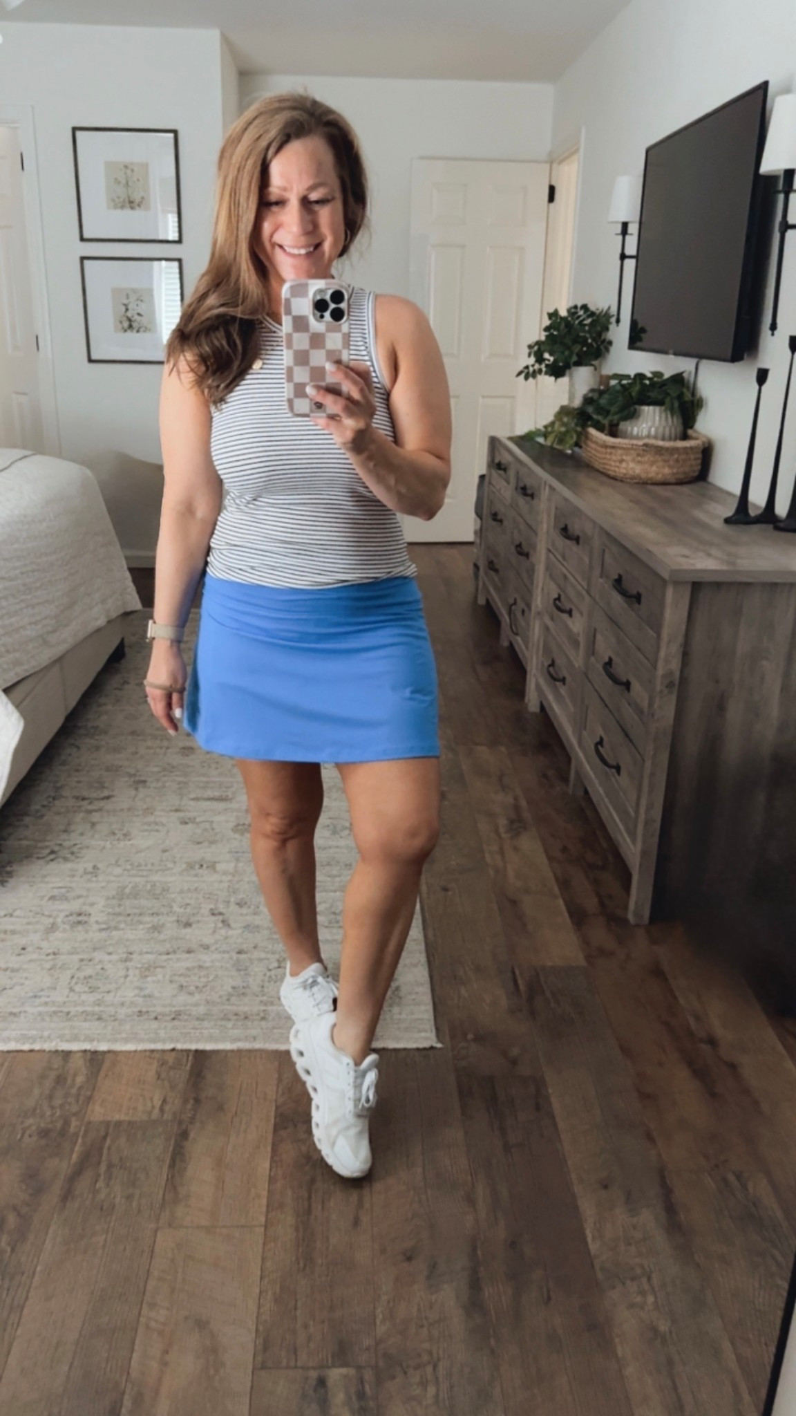 Casual OOTD

striped Racerback sleeveless top
Athletic skort
Sneakers
Layered necklaces 
Hoop earrings 

I am in a small in top and
Skort, shoes TTS

#LTKPetite #LTKmomlife #LTKootd
