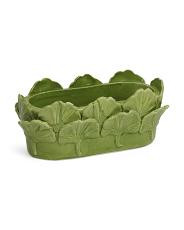 Handmade In Italy 17x8 Gingko Biloba Leaf Oval Planter | TJ Maxx