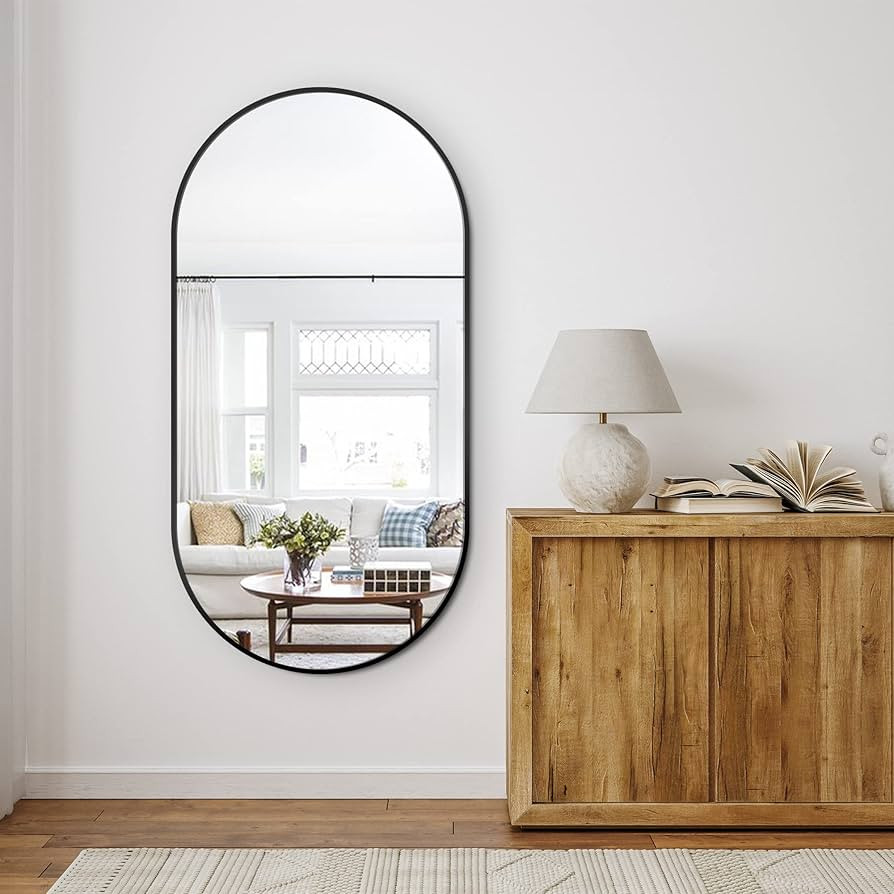 Delma Bathroom Wall Full Length Mirror for Wall, 48''x24'', Gold Oval for Bedroom Entryway Bathro... | Amazon (US)
