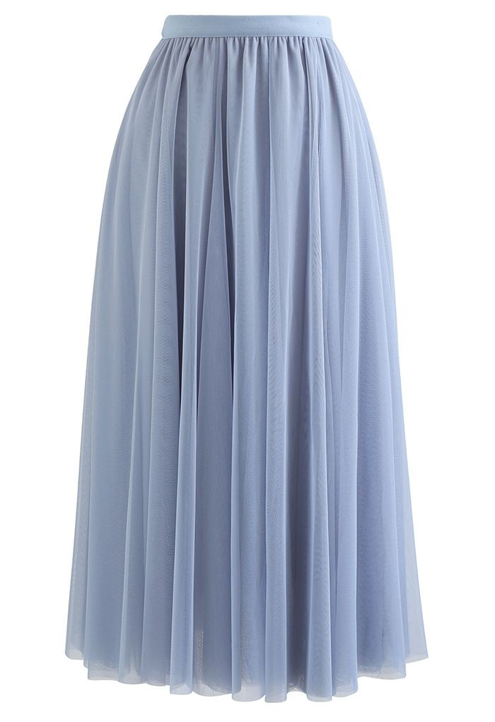 My Secret Garden Tulle Maxi Skirt in Blue | Chicwish