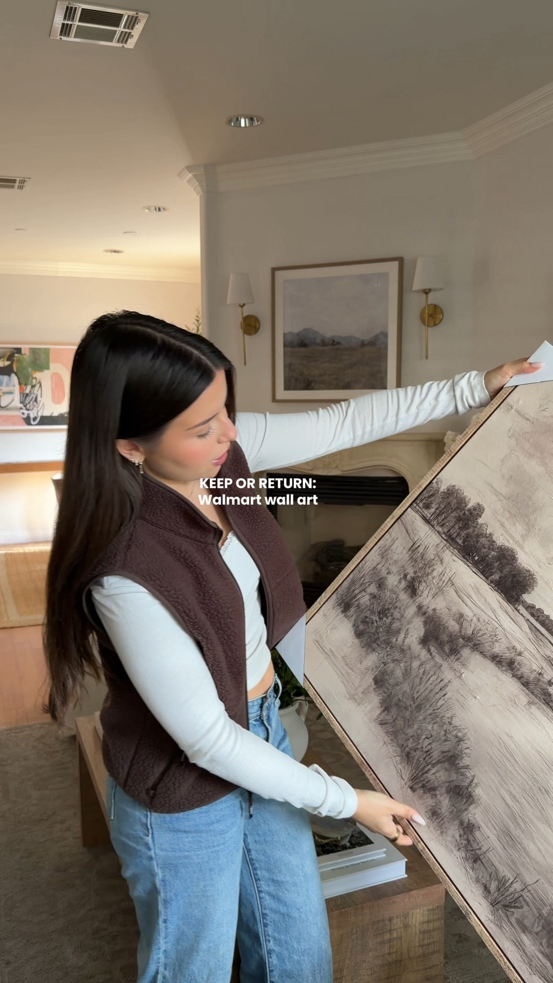 Found this cute piece of art at Walmart (for under $100!!!) and absolutely adore it. Perfect for above our fireplace ♥️

#LTKHome