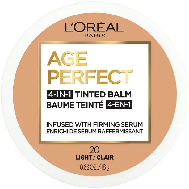 L'Oreal Paris Age Perfect 4-in-1 Tinted Face Balm Foundation, Light 20, 0.609 fl. oz. - Walmart.c... | Walmart (US)