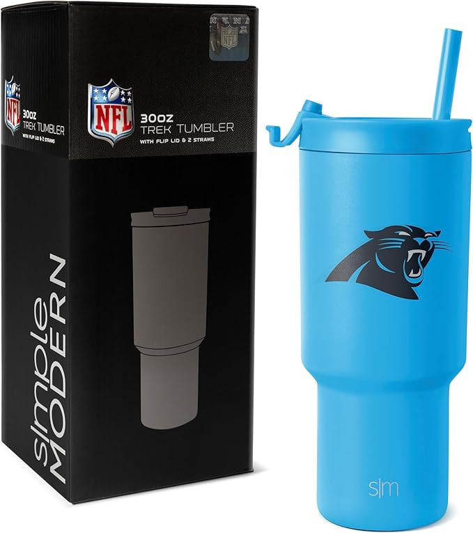 Simple Modern Officially Licensed NFL Carolina Panthers 30 oz Tumbler with Flip Lid and Straws | ... | Amazon (US)