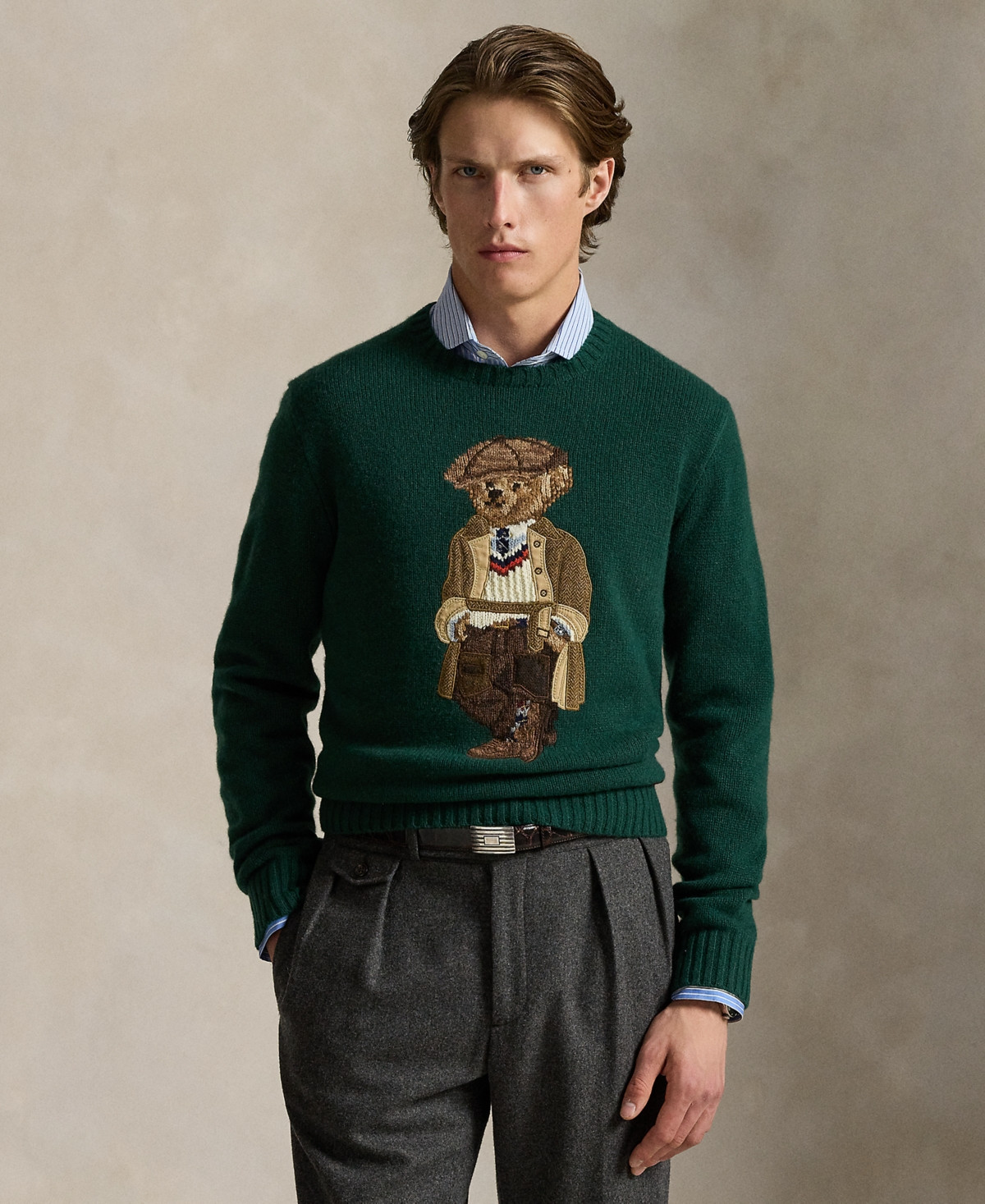 Polo Ralph Lauren Men's Polo Bear Sweater - Vintage Pine | Macy's
