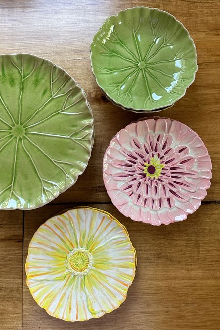The most gorgeous lily pad and flower plates and bowls I have EVER seen! They are so beautiful with so much dimension and they feel like works of art. They’re perfect for an upcoming garden dinner party I’m planning as well as just to make any day of the week feel special. 🌸💗

#LTKFind #LTKunder50 #LTKhome