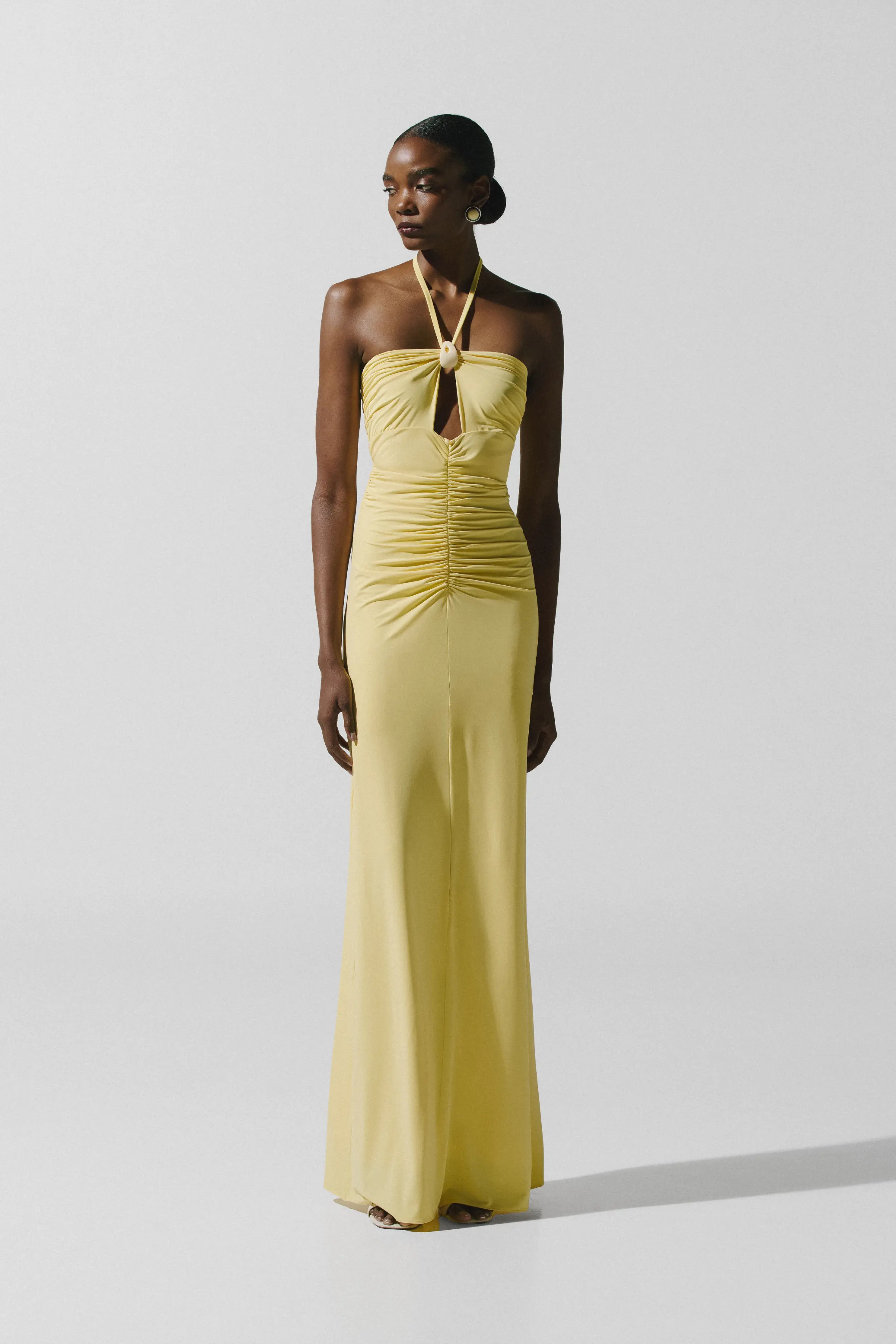 Romina Maxi Dress Yellow in Lycra - High Summer 26 | BAOBAB INT