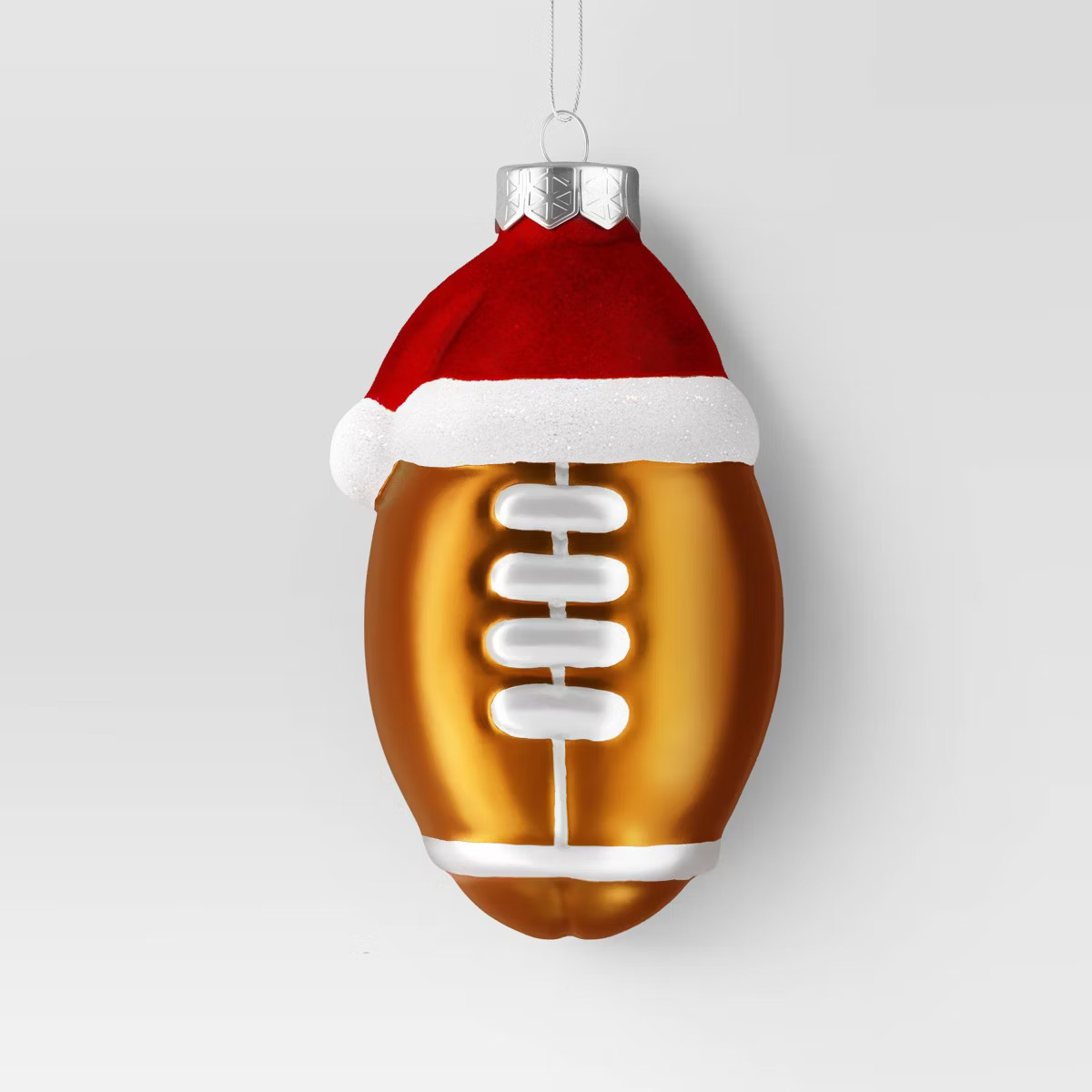 Christmas Glass Football with Santa Hat Ornament - Wondershop™ | Target
