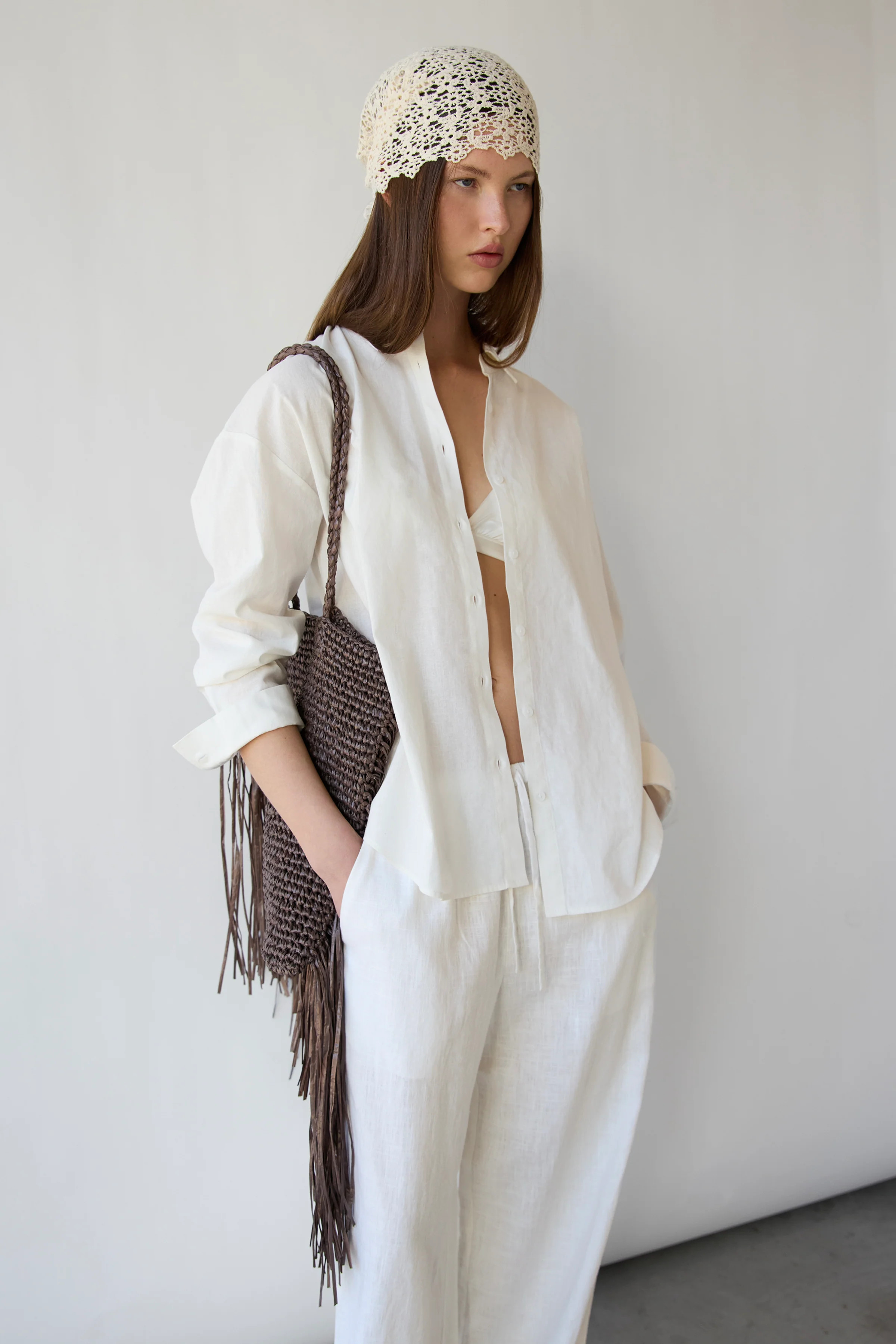 LINEN BLEND BUTTON UP SHIRT | OAK + FORT
