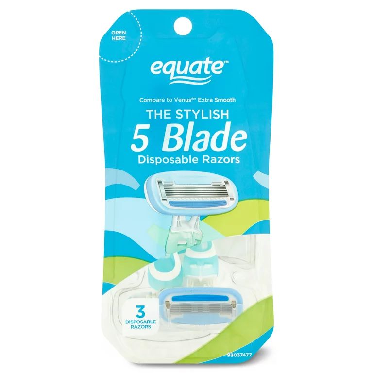 Equate Women's 5 Blade Disposable Razors, 3 Count | Walmart (US)