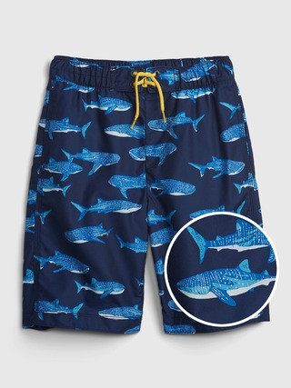 Kids 100% Recycled Polyester Camo Swim Board Shorts | Gap (US)