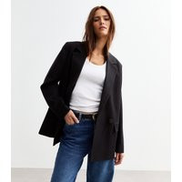 Women's Black Double Breasted Woven Blazer New Look | New Look (UK)