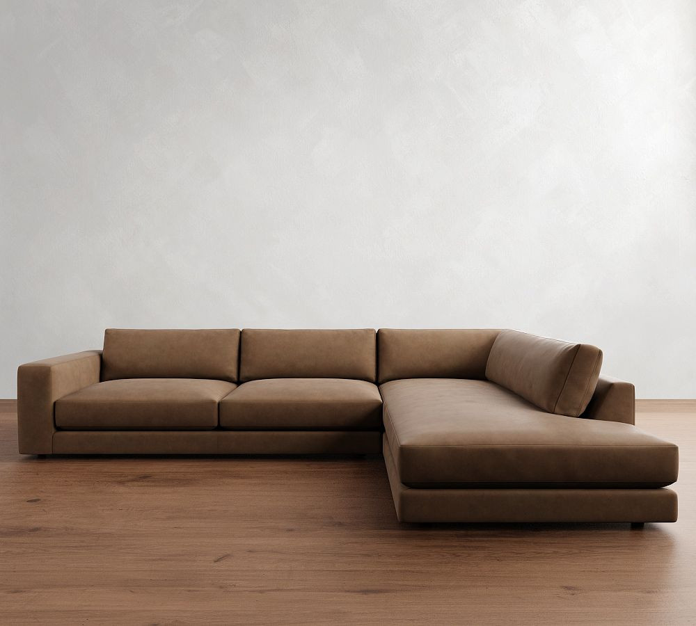 Carmel Lounge Leather Return Bumper Sectional (117"–129") | Pottery Barn (US)
