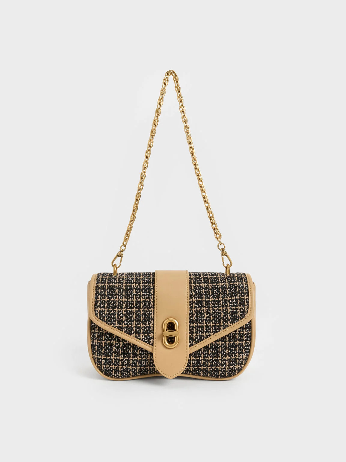 Aubrielle Tweed Panelled Crossbody Bag | Charles & Keith US