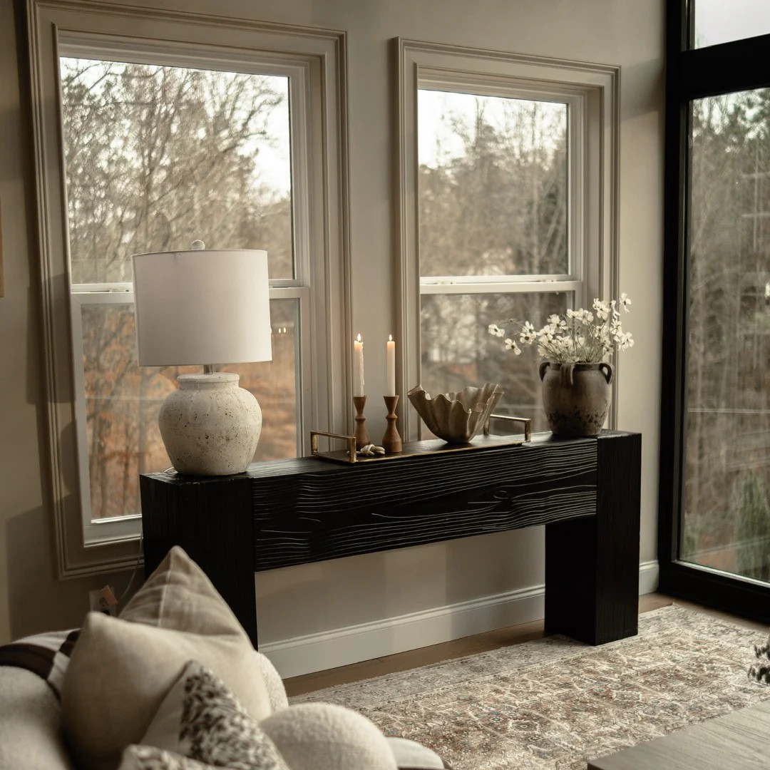 Modern Rustic Console Table - Black Espresso | Vinna Home & Kitchen