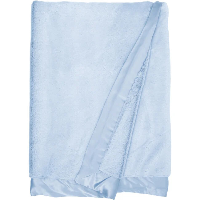 Little Giraffe | Luxe Throw/Big Kid Blanket, Blue | Maisonette | Maisonette