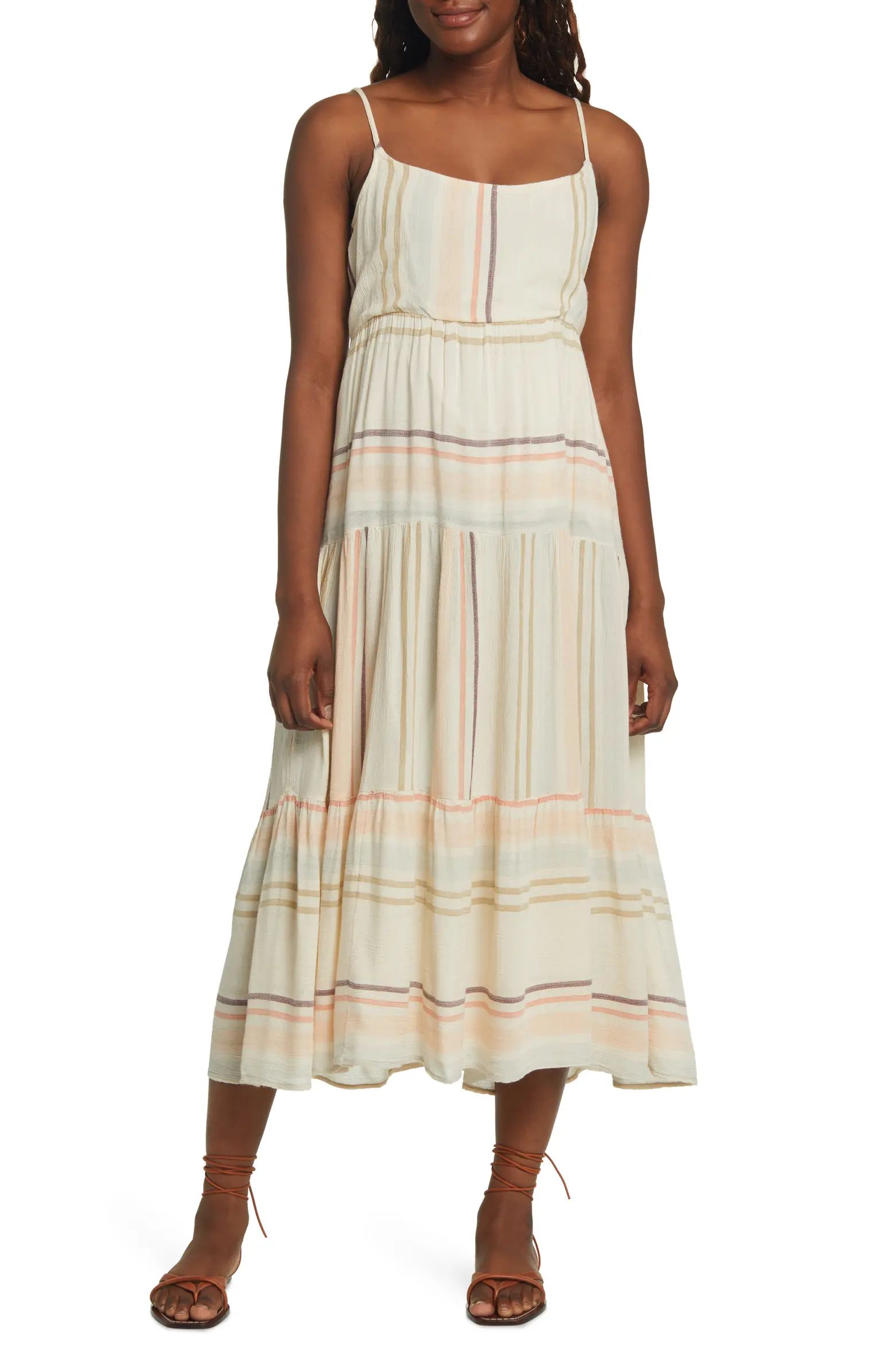 Rip Curl Sol Seeker Stripe Midi Dress | Nordstrom | Nordstrom