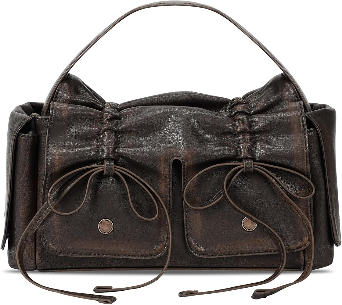 YFGBCX Designer Handbags for Women Multipocket Bag Y2K Purse Trendy Bow Bag with Washed Finish Vi... | Amazon (US)