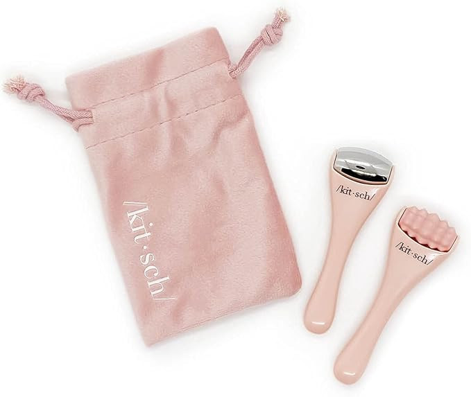 Kitsch Mini Ice Roller & Mini Face Roller Set with Pouch - Ice Roller for Face & Eye Puffiness Re... | Amazon (US)