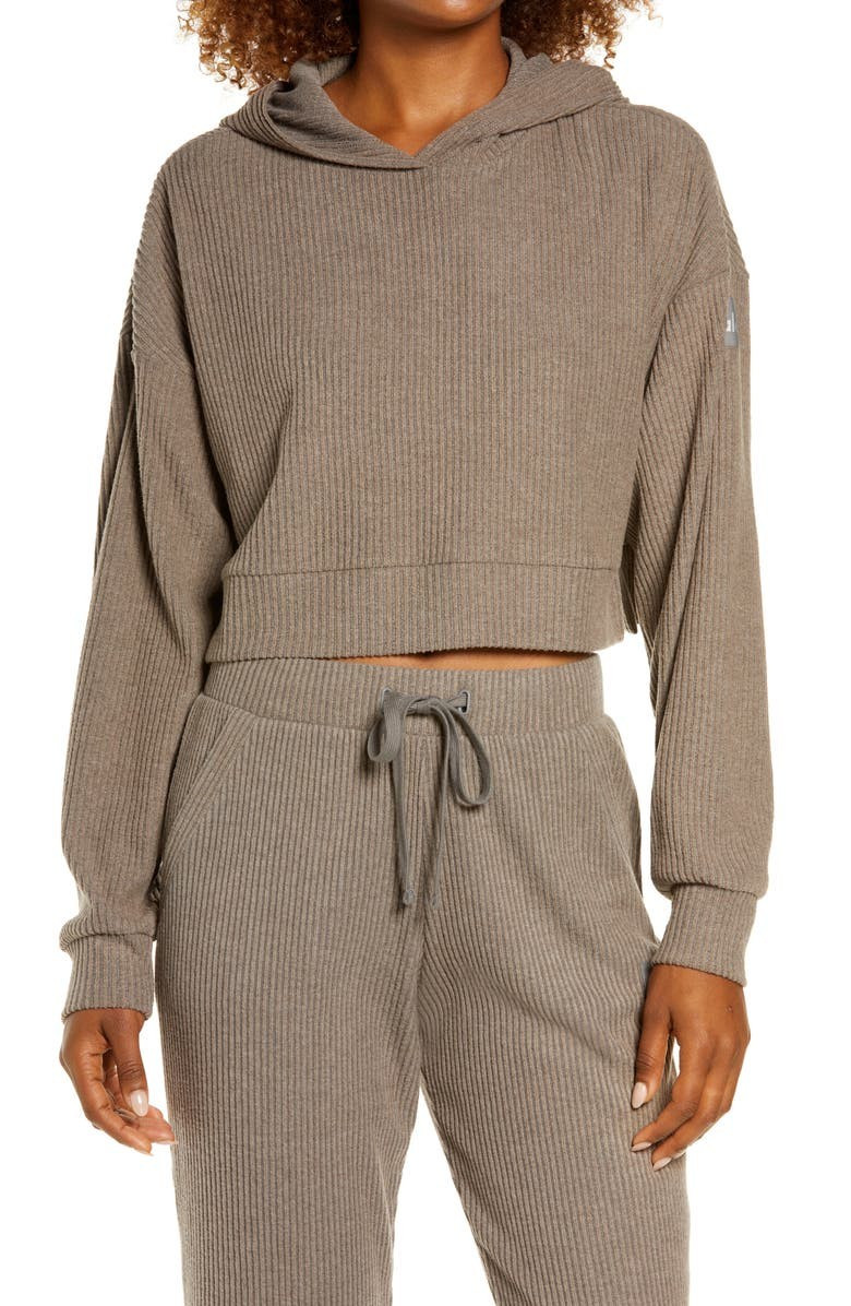 Muse Ribbed Crop Hoodie | Nordstrom