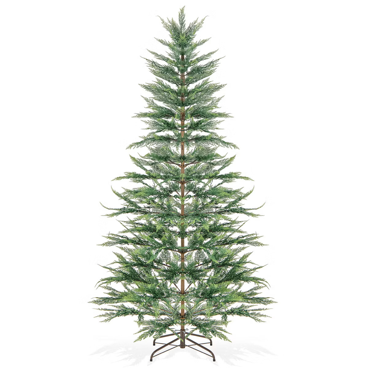 Tangkula 7.5 FT Artificial Cypress Christmas Tree Pre-lit Hinged Xmas Tree with 540 Warm White LE... | Target