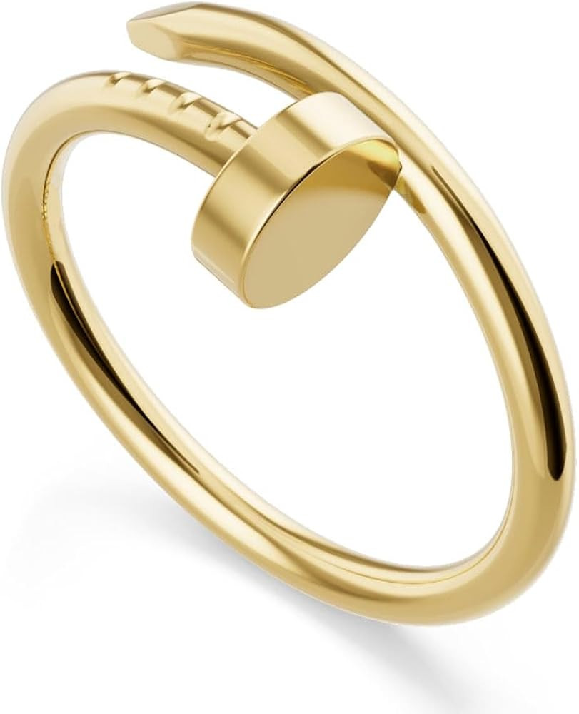 Pliamo Love Ring For Women Men 18K Plated Gold Stainless Steel Trendy Jewelry Wedding Birthday Pr... | Amazon (US)