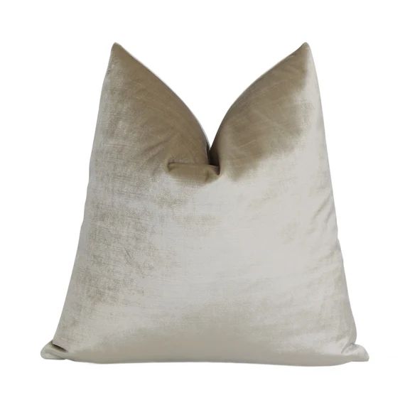 Beige Velvet Decorative Pillow Cover 18x18 20x20 22x22 | Etsy | Etsy (US)