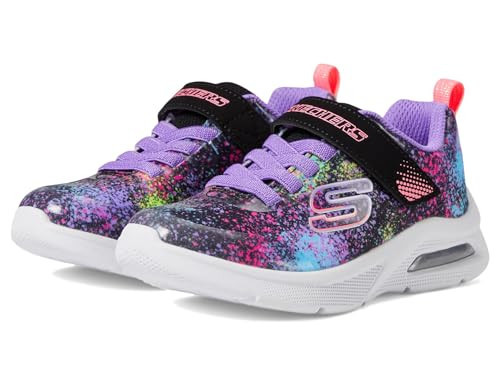 Skechers Kids Girls Microspec Max Sneaker, Black/Multi, 1.5, Little Kid | Amazon (US)