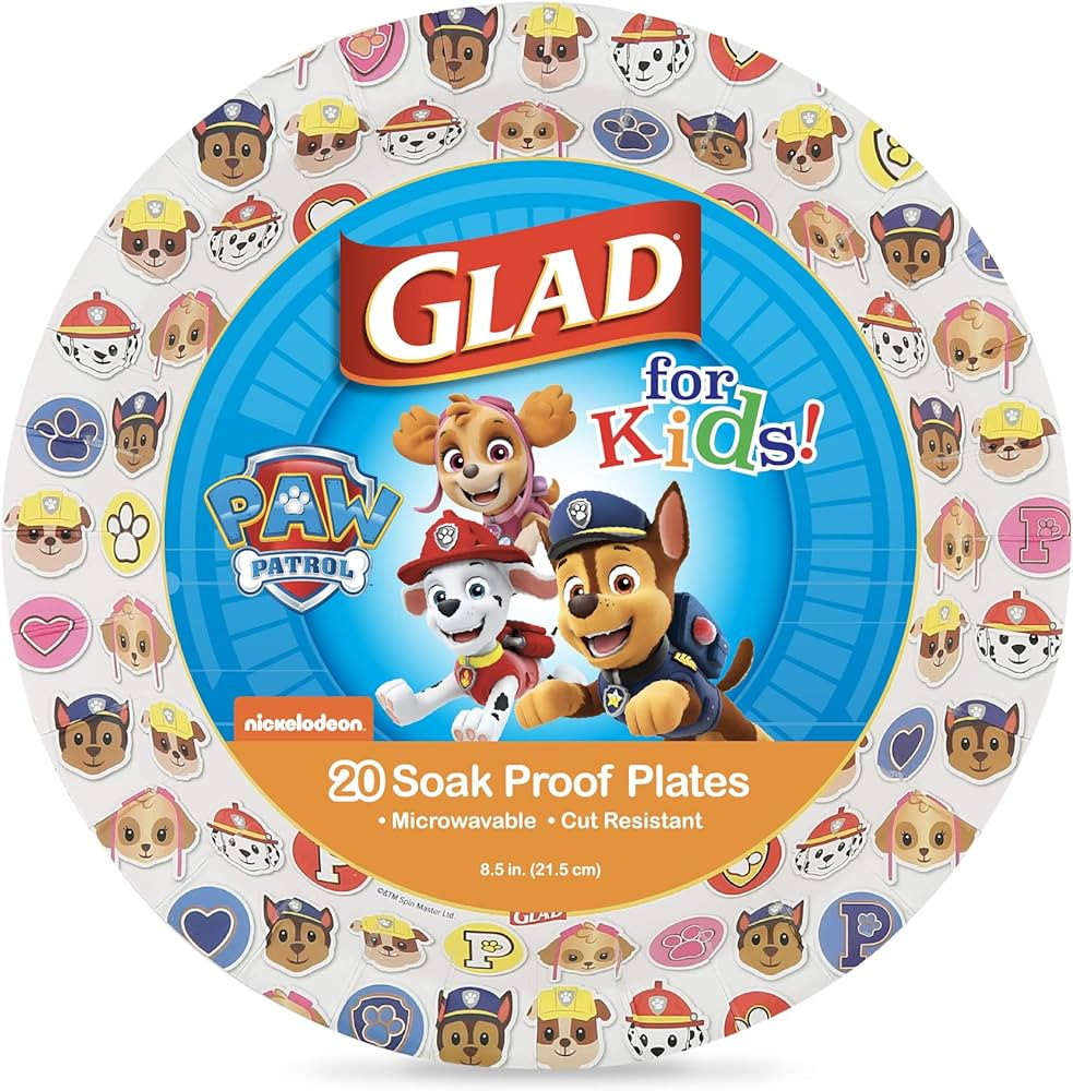 Glad for Kids Paw Patrol Emoji Paper Plates|Paw Patrol Plates for Kids|Heavy Duty Disposable Pape... | Amazon (US)