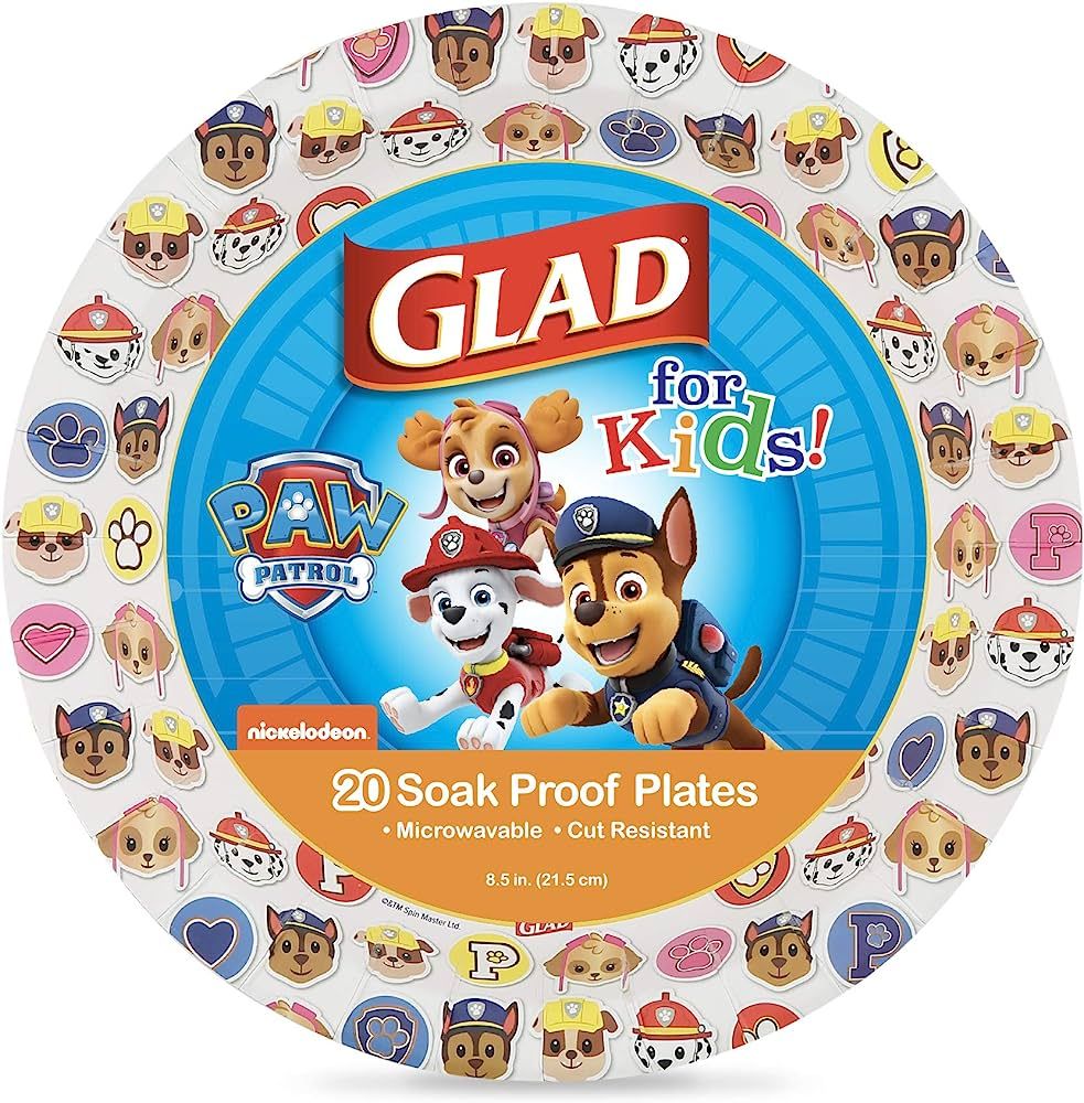 Glad for Kids Paw Patrol Emoji Paper Plates|Paw Patrol Plates for Kids|Heavy Duty Disposable Pape... | Amazon (US)